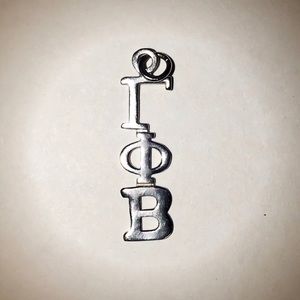 Silver Gamma Phi Beta Lavaliere Pendant